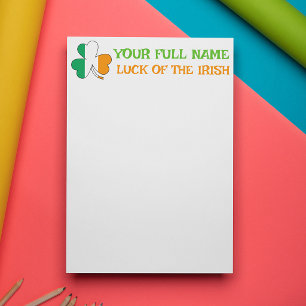 St. Patrick's Day Irland Flag Shamrock Benutzerdef Briefpapier