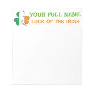 St. Patricks Day Irland Flag Shamrock Benutzerdefi Notizblock