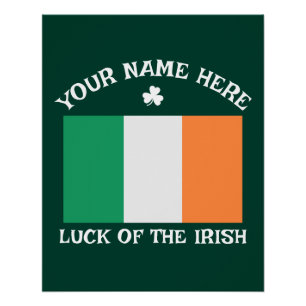 St Patrick's Day Irland Flagge Benutzerdefinierter Poster