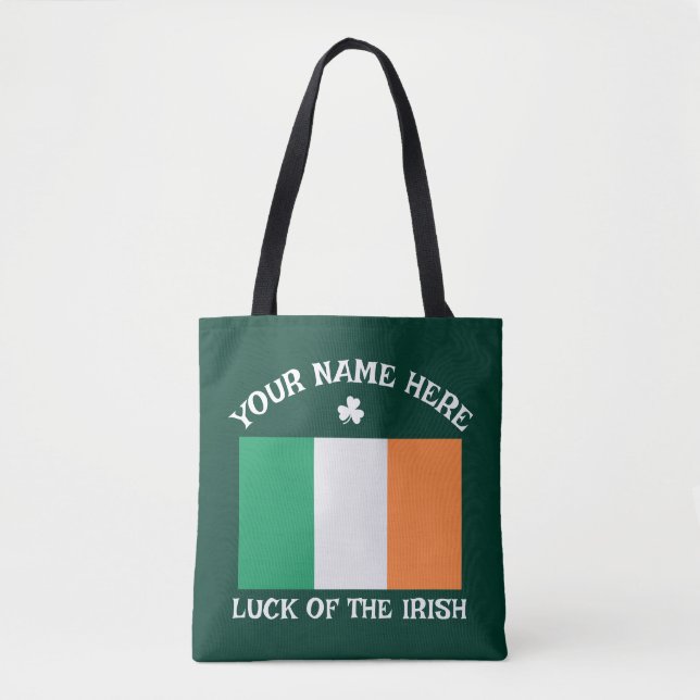 St Patrick's Day Irland Flagge Benutzerdefinierter Tasche (Vorderseite)