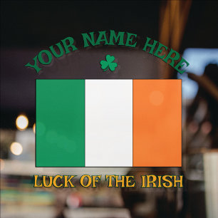 St. Patrick's Day Irland Flagge Benutzername Shamr Fensteraufkleber