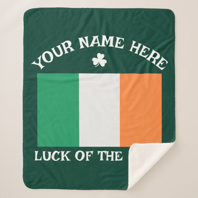 St. Patrick's Day Irland Flagge Benutzername Shamr Sherpadecke (Vorderseite)