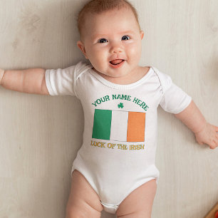 St. Patricks Day Irland Flagge Benutzername Shamro Baby Strampler