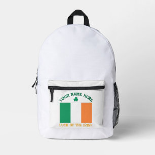 St. Patricks Day Irland Flagge Benutzername Shamro Bedruckter Rucksack