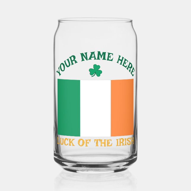 St. Patricks Day Irland Flagge Benutzername Shamro Dosenglas (Vorderseite)