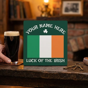 St. Patricks Day Irland Flagge Benutzername Shamro Fotoplatte