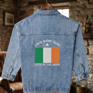 St. Patricks Day Irland Flagge Benutzername Shamro Jeansjacke