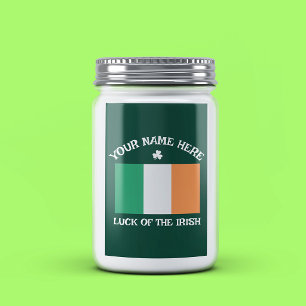 St. Patricks Day Irland Flagge Benutzername Shamro Lebensmitteletikett