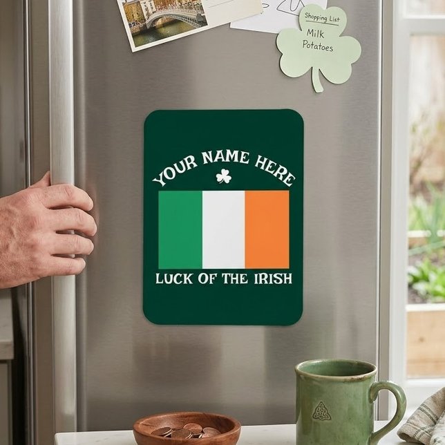 St. Patricks Day Irland Flagge Benutzername Shamro Magnet (Von Creator hochgeladen)