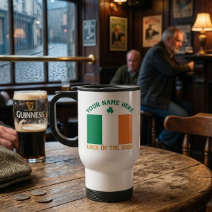 St. Patricks Day Irland Flagge Benutzername Shamro Reisebecher