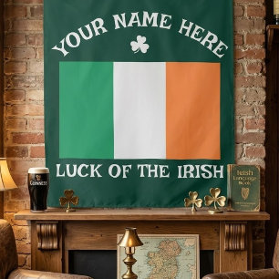 St. Patricks Day Irland Flagge Benutzername Shamro Wandteppich
