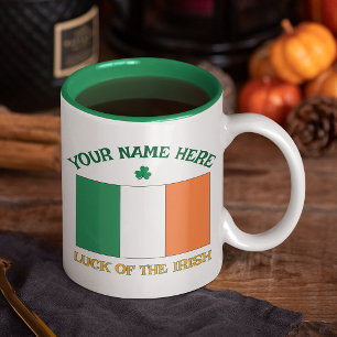 St. Patricks Day Irland Flagge Benutzername Shamro Zweifarbige Tasse