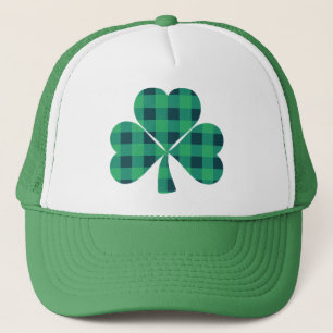 St. Patrick's Day kariertes grünes Klee Truckerkappe