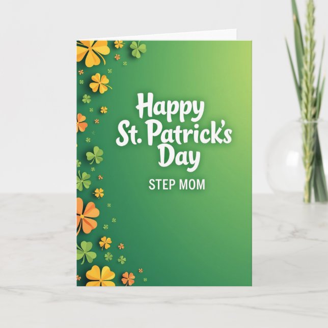 St. Patrick's Day Karte für Stiefmutter (Vorderseite)