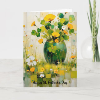 St. Patrick's Day Karte mit grüner Vase