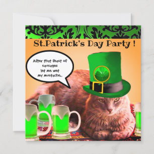 ST. PATRICK'S DAY KATZE LEPRECHAUN-HUT IRISCHES BI EINLADUNG