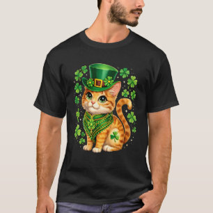 St Patricks Day Katze Leprechaun Hut Shamrock Heil T-Shirt