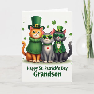 St. Patricks Day Katzen Glitter-Karte Karte