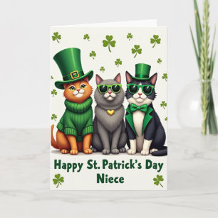 St Patricks Day Katzen Nichte Karte