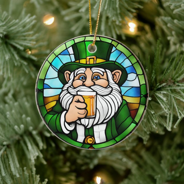 St Patricks Day Keramik Ornament (Baum)