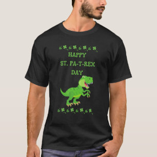 St Patrick's Day Kids Dinosaurier Rex Funny Happy T-Shirt