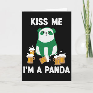 St Patrick's Day Kiss Me Ich bin Panda Karte