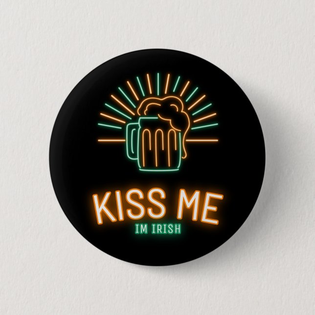 St Patricks Day Kiss me im irish Button (Vorderseite)