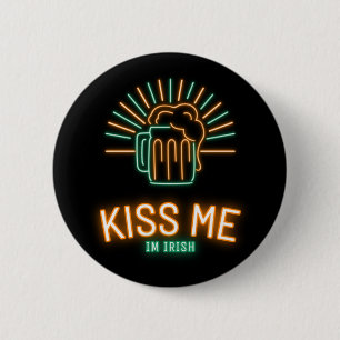 St Patricks Day Kiss me im irish Button