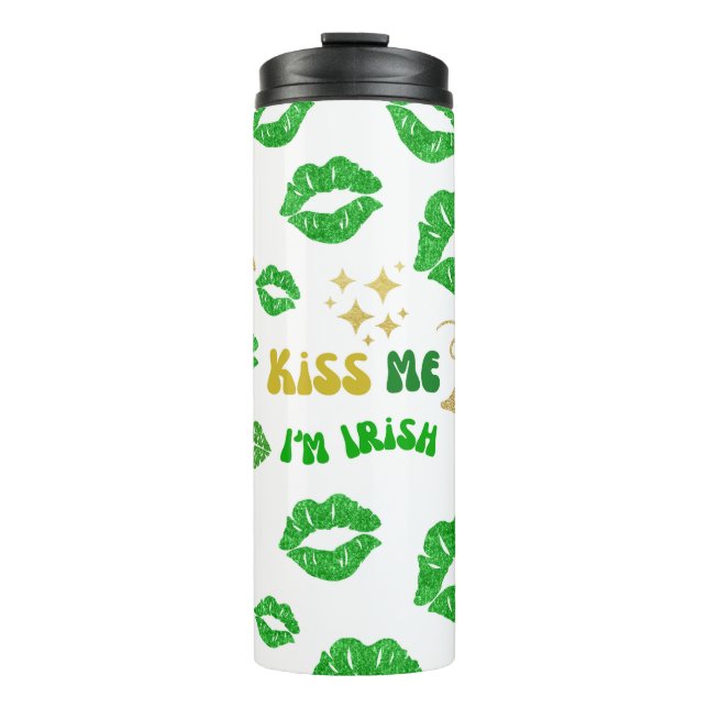 St Patricks Day Kiss me I'm Irish Tumbler Thermosbecher (Vorderseite)