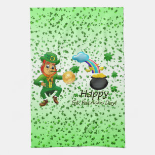 St. Patrick's Day Kitchen Handtuch Leprechaun