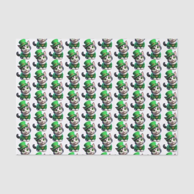 St. Patrick's Day Kitten Seidenpapier (Vorderseite)