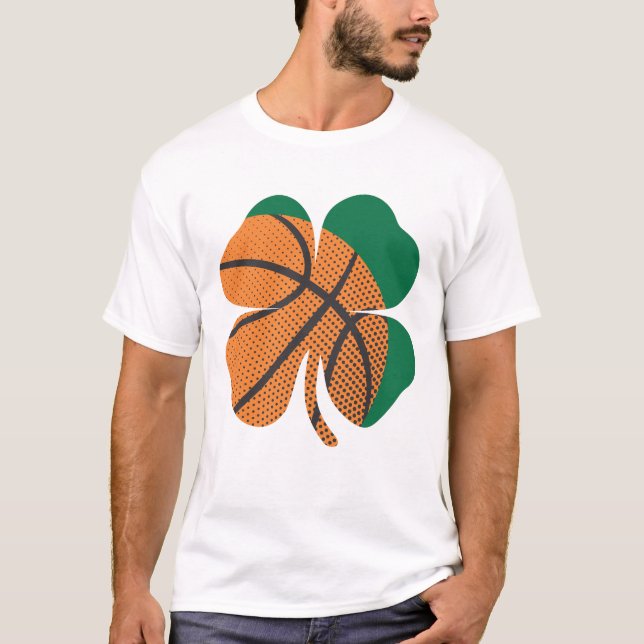 St Patricks Day Kleeblatt Basketball St. Paddy's T-Shirt (Vorderseite)
