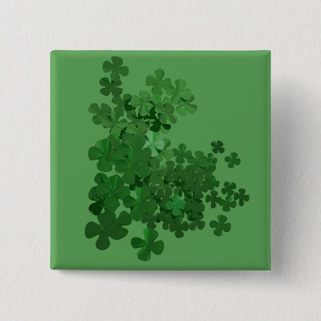 St. Patrick's Day Kleeblatt Button (Vorderseite)