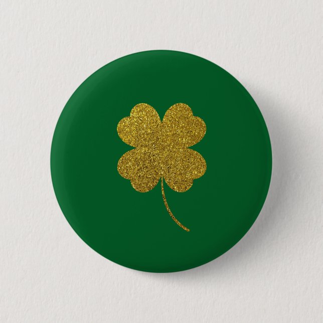 St. Patrick's Day Kleeblatt Button (Vorderseite)