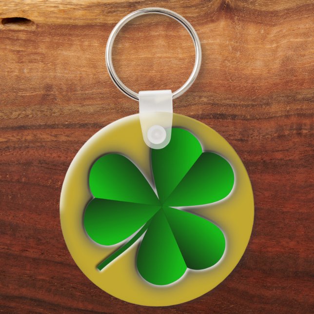 St Patricks Day Kleeblatt Classic Round Schlüssela Schlüsselanhänger (Vorderseite)