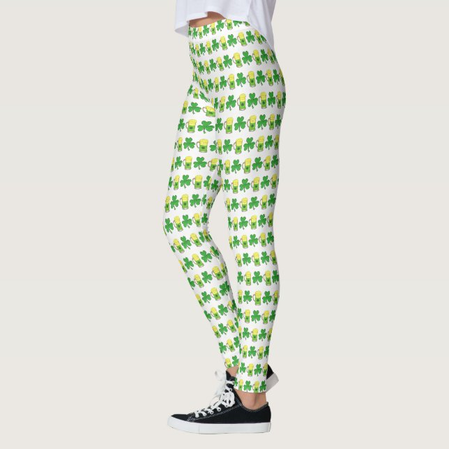 St. Patrick's Day Kleeblatt Clover Lucky Green Bee Leggings (Links)