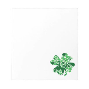St. Patricks Day Kleeblatt Clover Notepad Notizblock