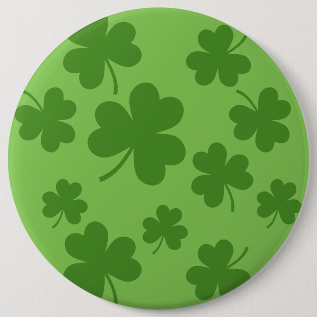 St Patrick's Day Kleeblatt Clover Pattern Button (Vorderseite)