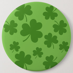 St Patrick's Day Kleeblatt Clover Pattern Button