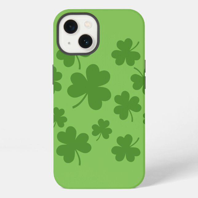 St Patrick's Day Kleeblatt Clover Pattern iPhone Hülle (Rückseite)
