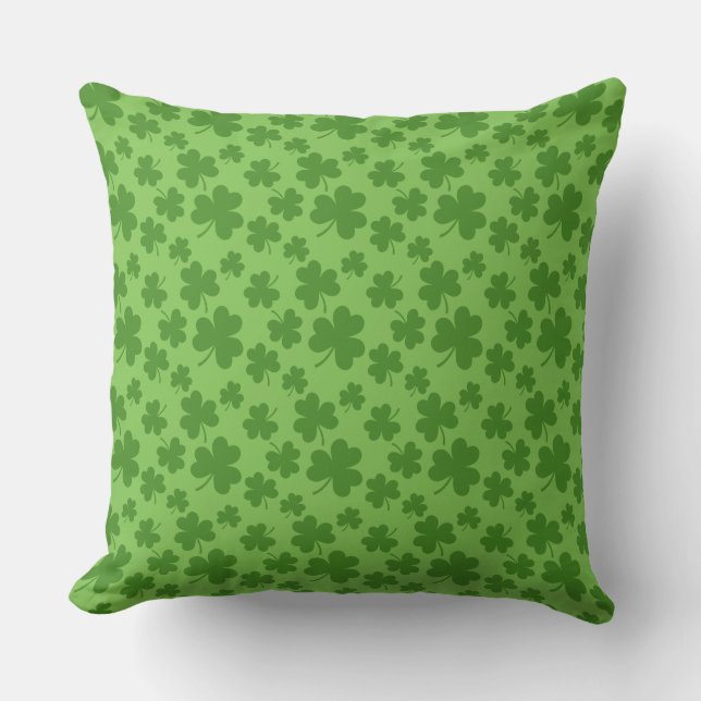 St Patrick's Day Kleeblatt Clover Pattern Kissen (Vorderseite)