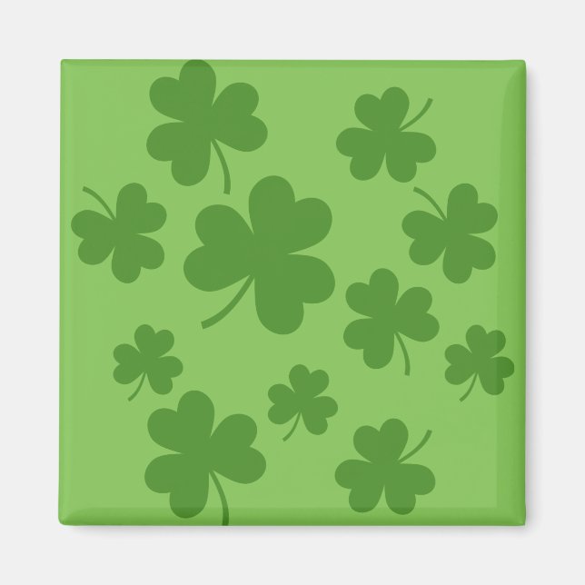 St Patrick's Day Kleeblatt Clover Pattern Magnet (Vorne)