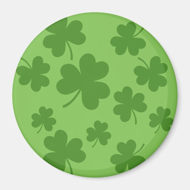 St Patrick's Day Kleeblatt Clover Pattern Magnet (Vorne)
