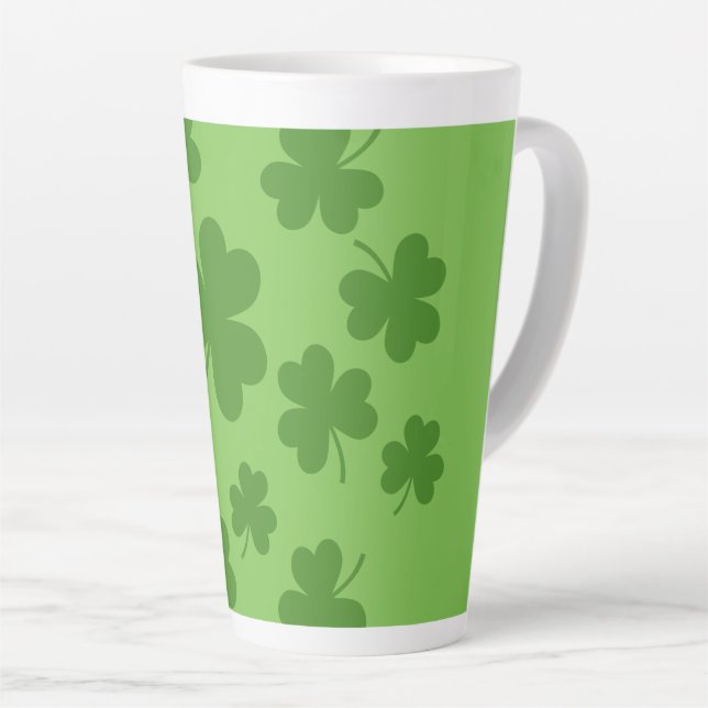 St Patrick's Day Kleeblatt Clover Pattern Milchtasse (Rechte Ecke)