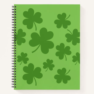 St Patrick's Day Kleeblatt Clover Pattern Notizbuch