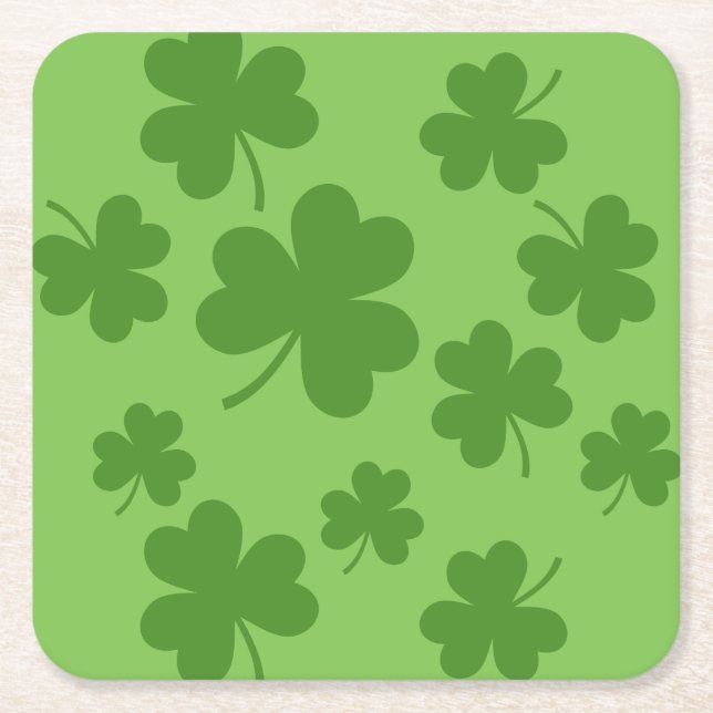 St Patrick's Day Kleeblatt Clover Pattern Rechteckiger Pappuntersetzer (Vorderseite)