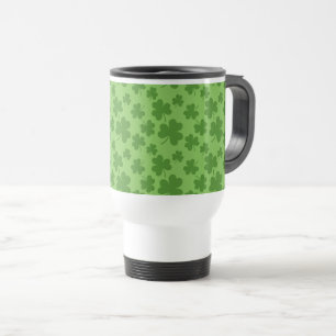 St Patrick's Day Kleeblatt Clover Pattern Reisebecher
