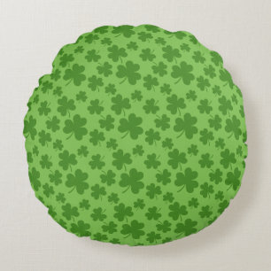 St Patrick's Day Kleeblatt Clover Pattern Rundes Kissen