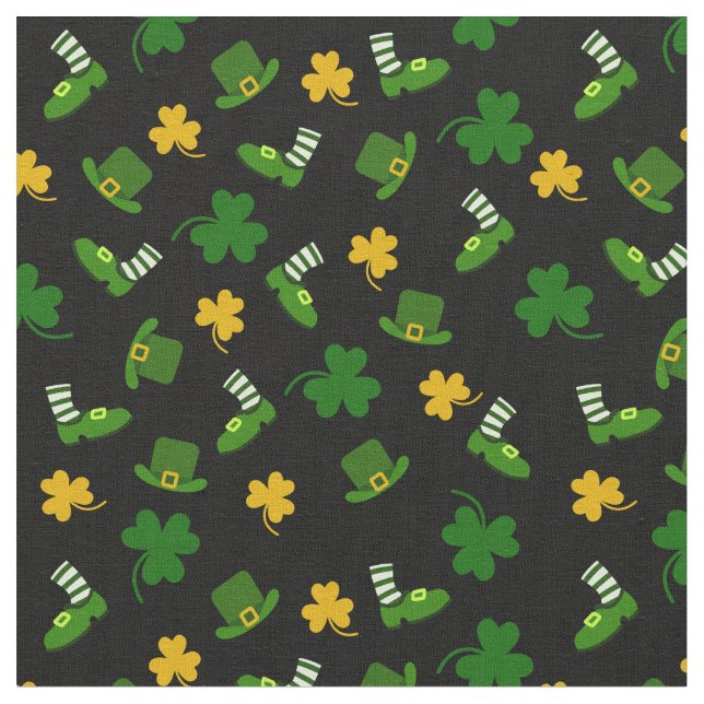St. Patrick's Day Kleeblatt Clover Pattern Stoff (Nahaufnahme)