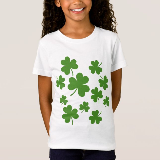 St Patrick's Day Kleeblatt Clover Pattern T-Shirt (Vorderseite)